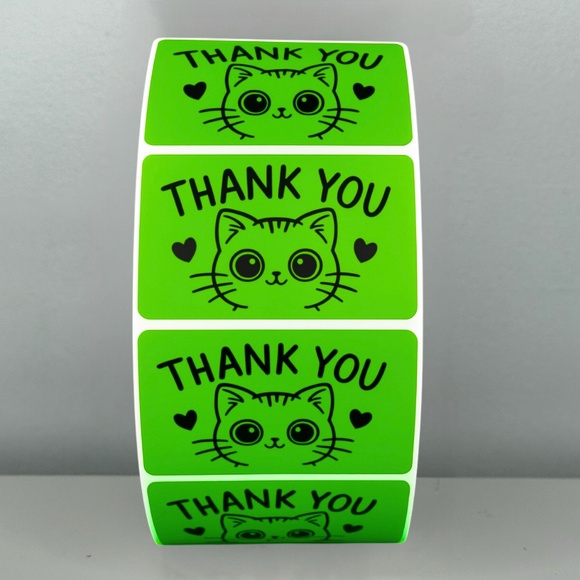 Thank You Cat Stickers – Cute Packaging Labels for Small Business Orders 2" - Picture 3 of 11